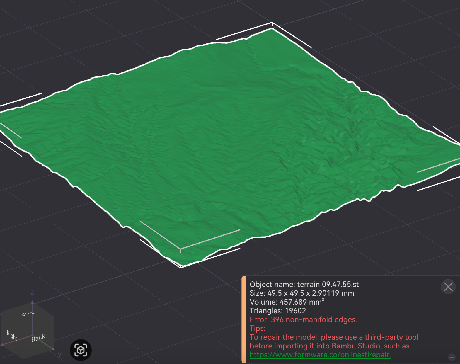 Surface with non-manifold edges